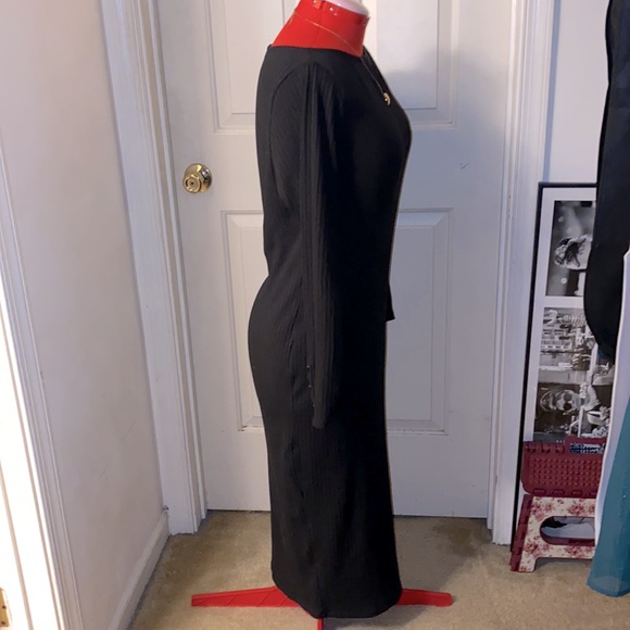 River Island Ribbed Bodycon Side Slit Midi Dress - Picture 6 of 9